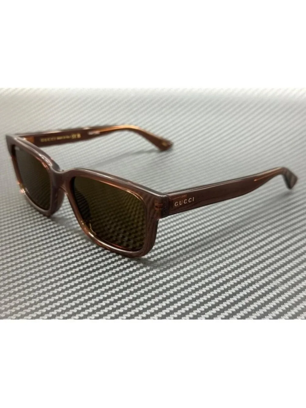 New Gucci Men Brown Transparent Sunglasses 56-18-145